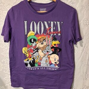 Looney tunes graphic tee shirt in purple